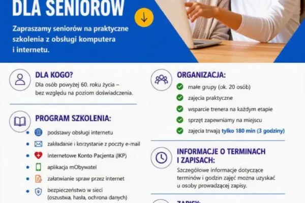 Bezpłatne szkolenia cyfrowe dla seniorów w Małopolsce