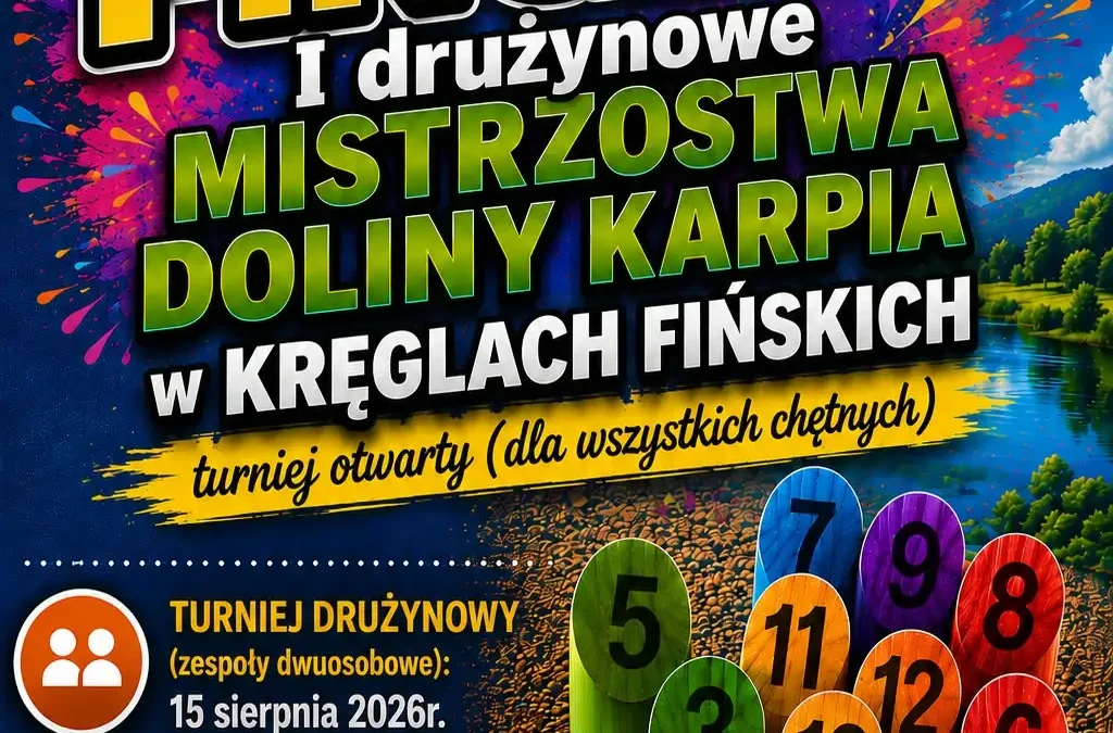 Drużynowe mistrzostwa Doliny Karpia w kręglach fińskich już 15 sierpnia