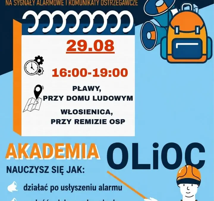 Trening reagowania na alarmy podczas dożynek w Pławach i Włosienicy