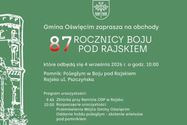 87. rocznica bitwy pod Rajskiem – uroczystości 4 września 2026