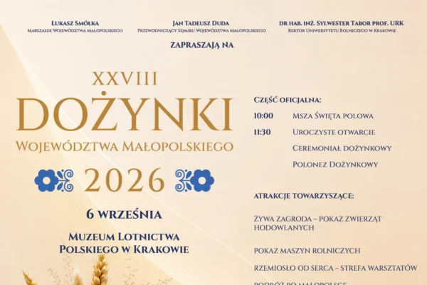 Dożynki Województwa Małopolskiego 2026 w Krakowie – zaproszenie marszałka