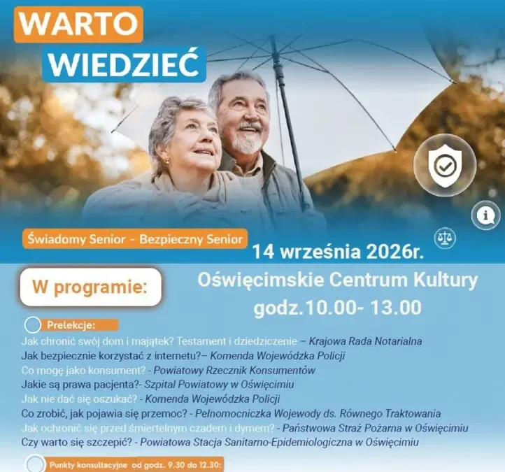 Powiat zaprasza seniorów na edukacyjne spotkanie