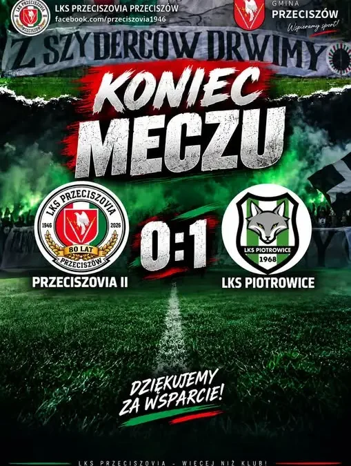 Derby Gminy Przeciszów: Przeciszovia II przegrywa z LKS Piotrowice 0:1