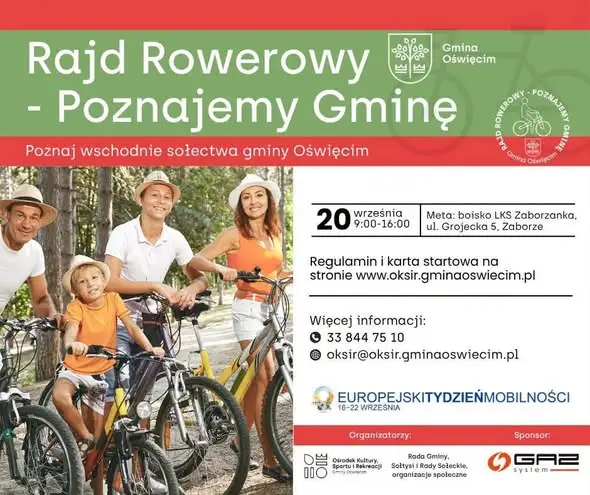 Rajd rowerowy i piknik organizacji pozarządowych w gminie Oświęcim już w niedzielę