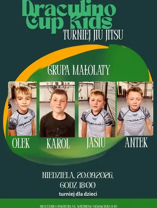Draculino Cup Kids w Oświęcimiu – turniej Jiu Jitsu dla dzieci już 20 września